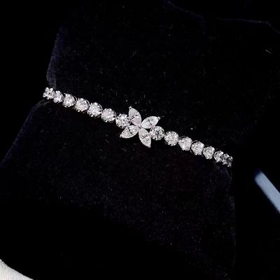 0.40ct-0.49ct D Εργαστήριο Μεγάλωσε Διαμάντι Βασιλικό Διαμάντι Επιχρυσωμένο βραχιόλι Πλήρες Διαμάντι