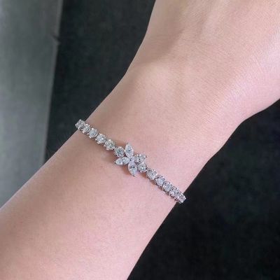 0.40ct-0.49ct D Εργαστήριο Μεγάλωσε Διαμάντι Βασιλικό Διαμάντι Επιχρυσωμένο βραχιόλι Πλήρες Διαμάντι