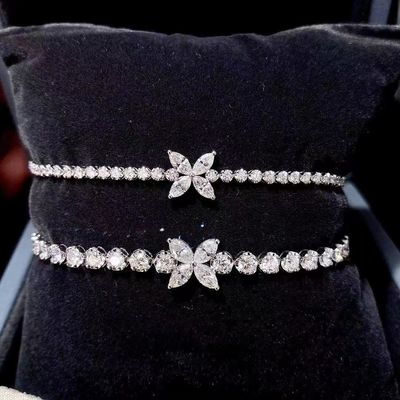 0.40ct-0.49ct D Εργαστήριο Μεγάλωσε Διαμάντι Βασιλικό Διαμάντι Επιχρυσωμένο βραχιόλι Πλήρες Διαμάντι