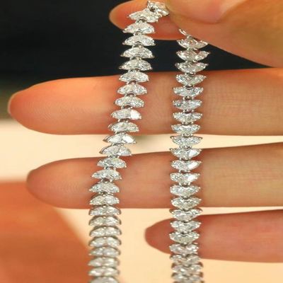 18K προσαρμόσιμο βραχιόλι τένις με διαμάντι που έχει αναπτυχθεί στο εργαστήριο και πλήρη σταγόνα νερού διαμάντου