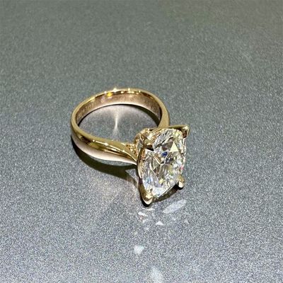 18K Lab Diamonds Ring and Gold Wedding Ring Setting1894 Four Prong Κλασικό Διαμαντένιο Δαχτυλίδι