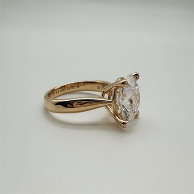 18K Lab Diamonds Ring and Gold Wedding Ring Setting1894 Four Prong Κλασικό Διαμαντένιο Δαχτυλίδι