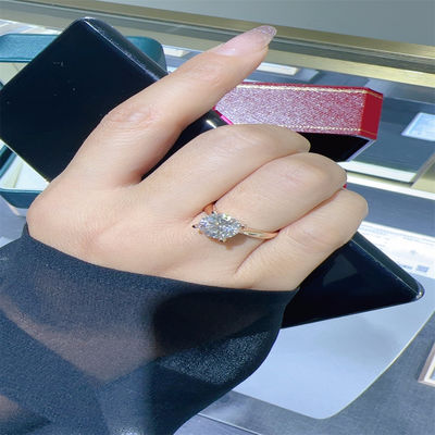 18K Lab Diamonds Ring and Gold Wedding Ring Setting1894 Four Prong Κλασικό Διαμαντένιο Δαχτυλίδι