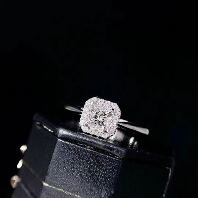 Προσαρμογή Περιορισμένη χρονική έκπτωση 18K Εργαστήριο Διαμάντια τετράγωνο Διαμάντι Δαχτυλίδι FL σαφήνεια