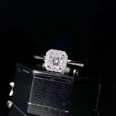 Προσαρμογή Περιορισμένη χρονική έκπτωση 18K Εργαστήριο Διαμάντια τετράγωνο Διαμάντι Δαχτυλίδι FL σαφήνεια