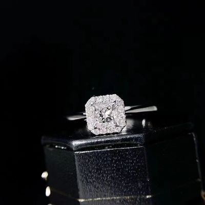 Προσαρμογή Περιορισμένη χρονική έκπτωση 18K Εργαστήριο Διαμάντια τετράγωνο Διαμάντι Δαχτυλίδι FL σαφήνεια