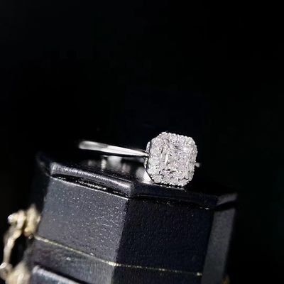 Προσαρμογή Περιορισμένη χρονική έκπτωση 18K Εργαστήριο Διαμάντια τετράγωνο Διαμάντι Δαχτυλίδι FL σαφήνεια